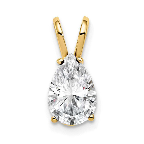 Image of 14K Yellow Gold 9x6mm Pear Cubic Zirconia Pendant