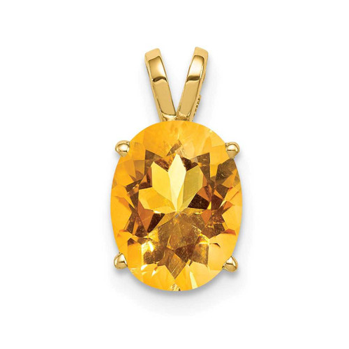 Image of 14K Yellow Gold 9x7mm Oval Citrine Pendant