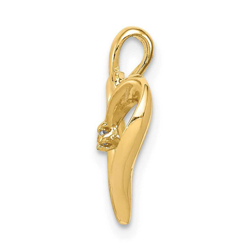 Image of 14K Yellow Gold AA Diamond Heart Pendant