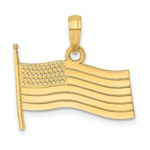 Image of 14K Yellow Gold American Flag Pendant K7255