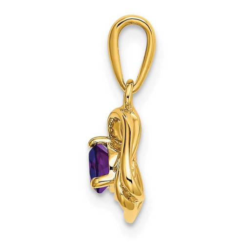 Image of 14K Yellow Gold Amethyst Triangle Pendant