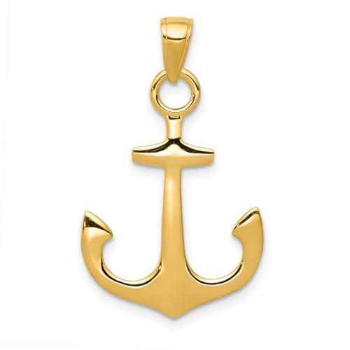 Image of 14K Yellow Gold Anchor Pendant C3345