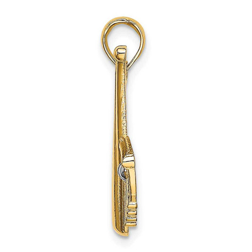 Image of 14K Yellow Gold and Rhodium Baseball Bat with Ball Pendant