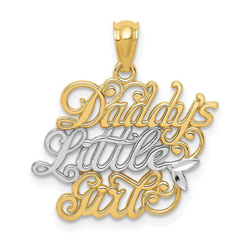 Image of 14K Yellow Gold and Rhodium Daddys Little Girl Pendant