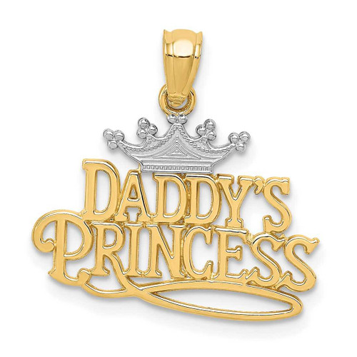 Image of 14K Yellow Gold and Rhodium Daddys Princess Pendant