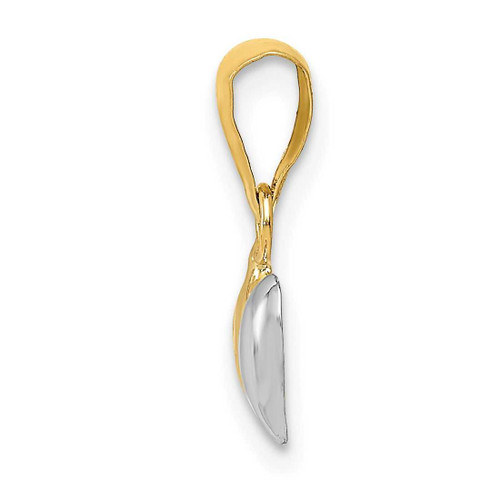 Image of 14K Yellow Gold and Rhodium Double Heart Pendant