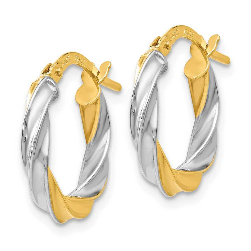 Image of 17mm 14K Yellow Gold and Rhodium Polished Hoop Earrings LE793
