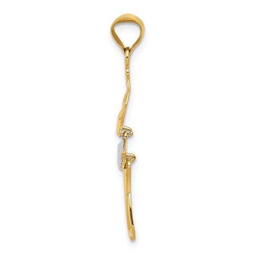 Image of 14K Yellow Gold and Rhodium Polished Moveable Dancer Pendant