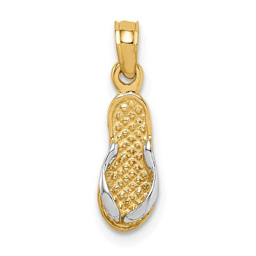 Image of 14K Yellow Gold and Rhodium Single Flip-Flop Pendant