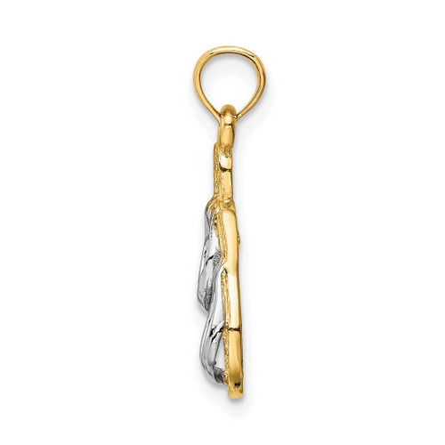 Image of 14K Yellow Gold and Rhodium Solid Polished Sandals Pendant