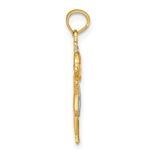 Image of 14K Yellow Gold and Rhodium Textured Girl Pendant