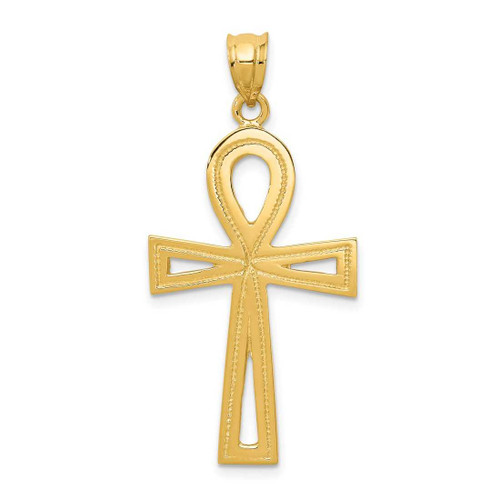 Image of 14K Yellow Gold Ankh Cross Pendant C174