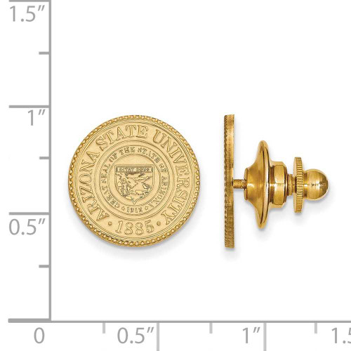 Image of 14K Yellow Gold Arizona State University Crest Lapel Pin by LogoArt