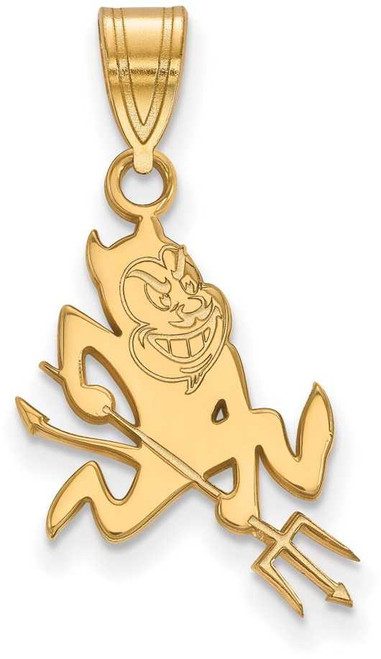 Image of 14K Yellow Gold Arizona State University Large Pendant by LogoArt (4Y038AZS)