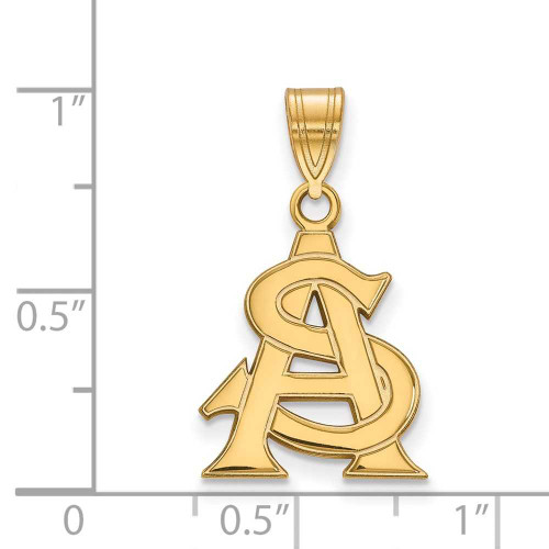 Image of 14K Yellow Gold Arizona State University Medium Pendant by LogoArt (4Y026AZS)