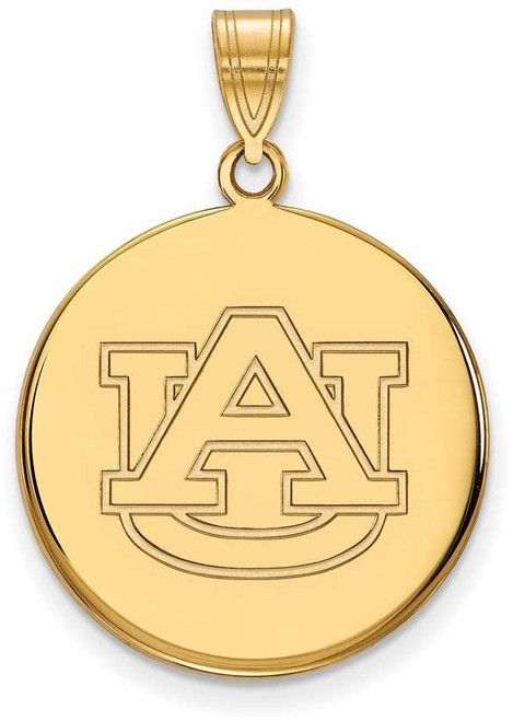 Image of 14K Yellow Gold Auburn University Large Disc Pendant by LogoArt