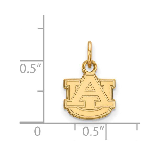 Image of 14K Yellow Gold Auburn University X-Small Pendant by LogoArt (4Y001AU)