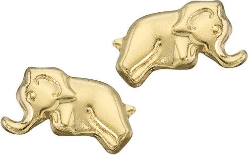 Image of 14K Yellow Gold Baby Elephant Screwback Stud Earrings