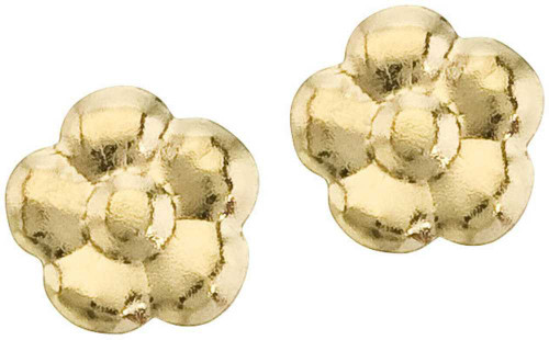 Image of 14K Yellow Gold Baby Flower Screwback Stud Earrings
