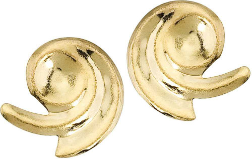 Image of 14K Yellow Gold Baby Swirl Screwback Stud Earrings