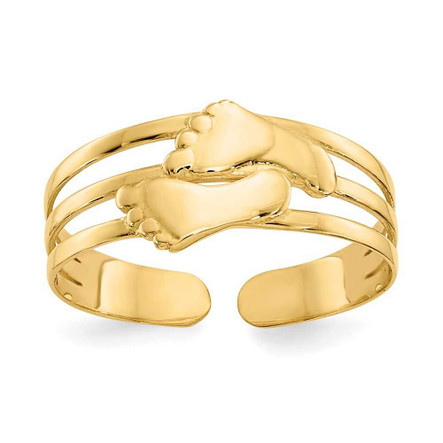 Image of 14K Yellow Gold Bare Feet Toe Ring