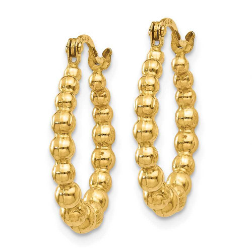 Image of 18mm 14K Yellow Gold Beaded Hoop Earrings
