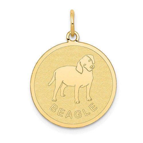Image of 14K Yellow Gold Beagle Disc Charm