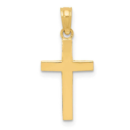 Image of 14K Yellow Gold Beveled Cross Pendant