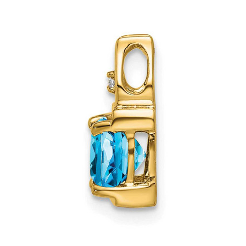 Image of 14K Yellow Gold Blue Topaz & Diamond Pendant PM7054-BT-001-YA