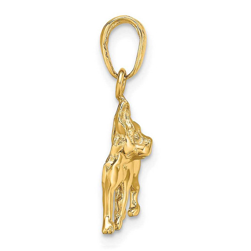 Image of 14K Yellow Gold Boston Terrier Dog Pendant