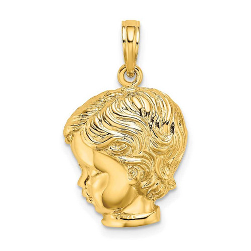 Image of 14K Yellow Gold Boy Head Pendant C2816