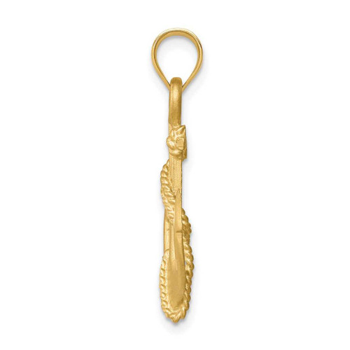 Image of 14k Yellow Gold Brushed & Shiny-cut Anchor Pendant