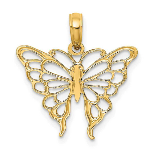 Image of 14K Yellow Gold Butterfly Pendant