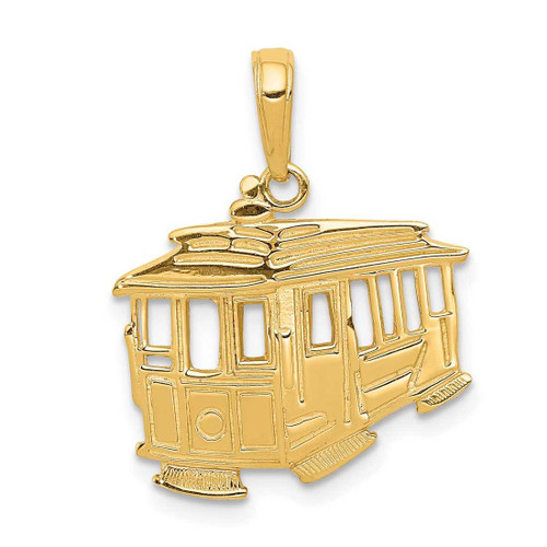 Image of 14K Yellow Gold Cable Car Pendant