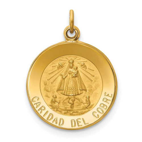 Image of 14K Yellow Gold Caridad Del Cobre Medal Pendant