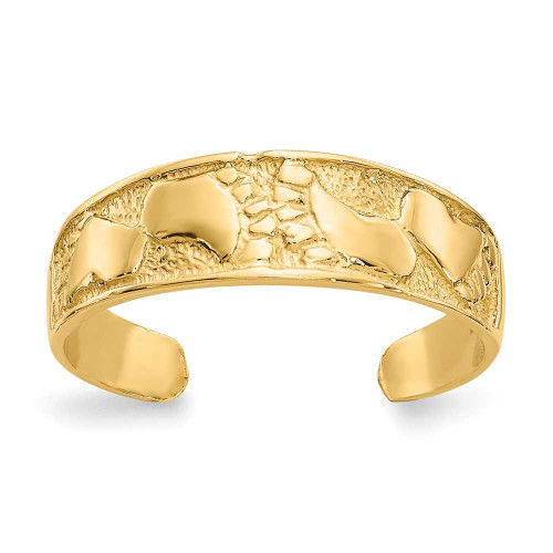 Image of 14K Yellow Gold Casted Footprints Toe Ring