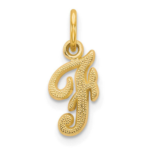Image of 14K Yellow Gold Casted Initial F Charm