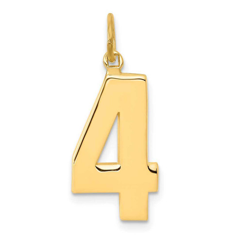 Image of 14K Yellow Gold Casted Large Polished Number 4 Charm