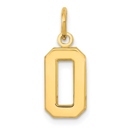 Image of 14K Yellow Gold Casted Small Polished Number 0 Charm