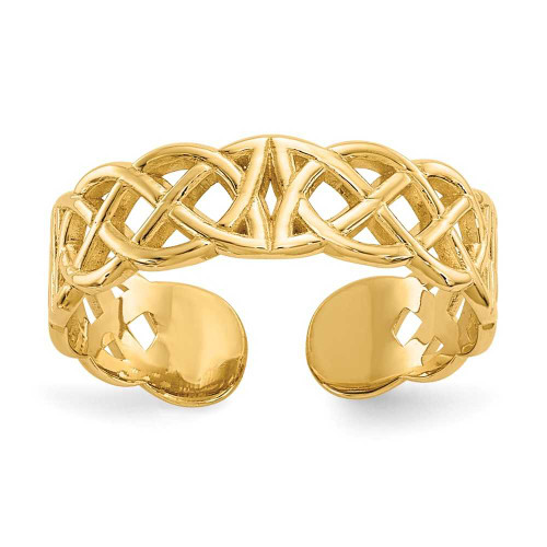 Image of 14K Yellow Gold Celtic Cutout Design Toe Ring