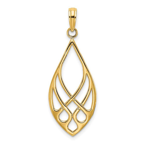 Image of 14K Yellow Gold Celtic Knot Teardrop Pendant