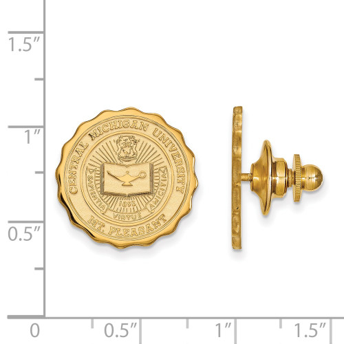14K Yellow Gold Central Michigan University Crest Lapel Pin by LogoArt