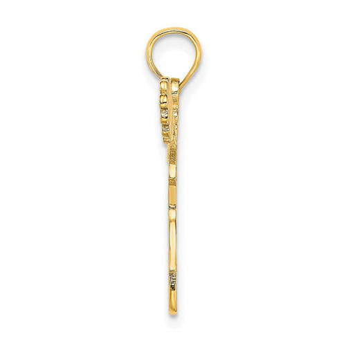 Image of 14K Yellow Gold Cheerleader Jumping with Pom-Poms Pendant C3555
