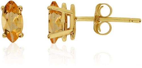 Image of 14K Yellow Gold Citrine Marquise Earrings