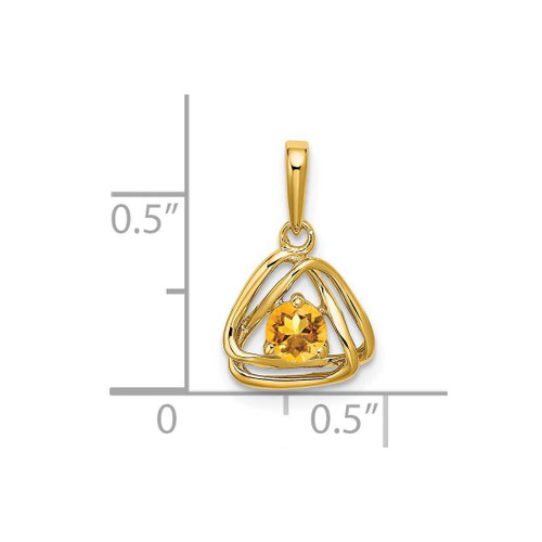 Image of 14K Yellow Gold Citrine Triangle Pendant