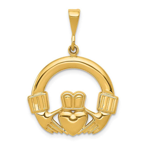 Image of 14K Yellow Gold Claddagh Pendant D663