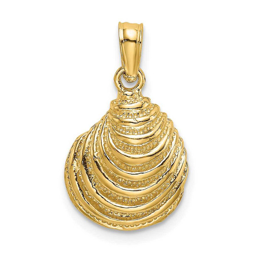 Image of 14K Yellow Gold Clam Shell Pendant