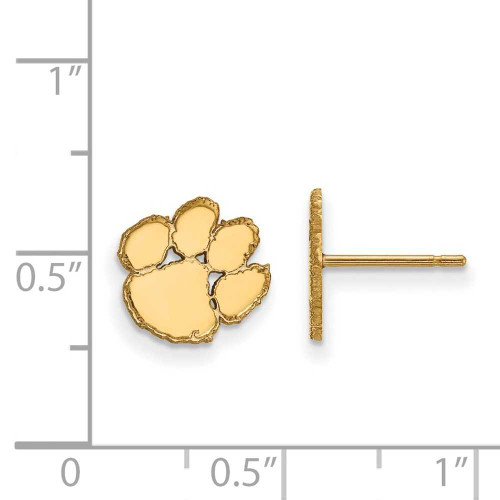 Image of 14K Yellow Gold Clemson University X-Small Post Earrings by LogoArt
