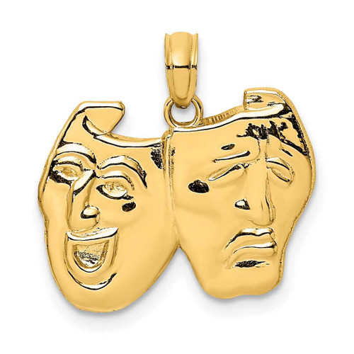 Image of 14K Yellow Gold Comedy/Tragedy Pendant