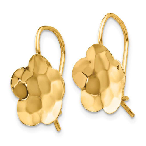 Image of 20mm 14K Yellow Gold Concave Hammered Flower Disc Earrings